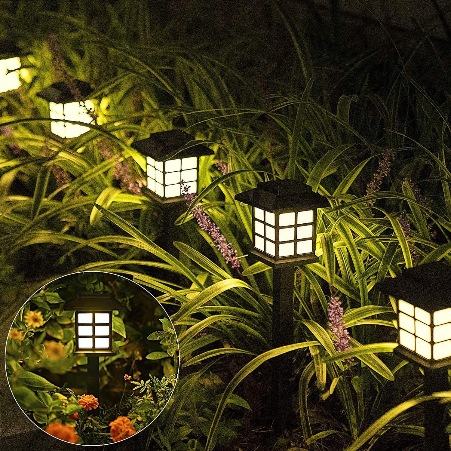 Mini Solar Powered LED Lawn Lights Outdoor Garden Atmosphere House Lights Pathway Decorative Illumination Small Palace Lanterns