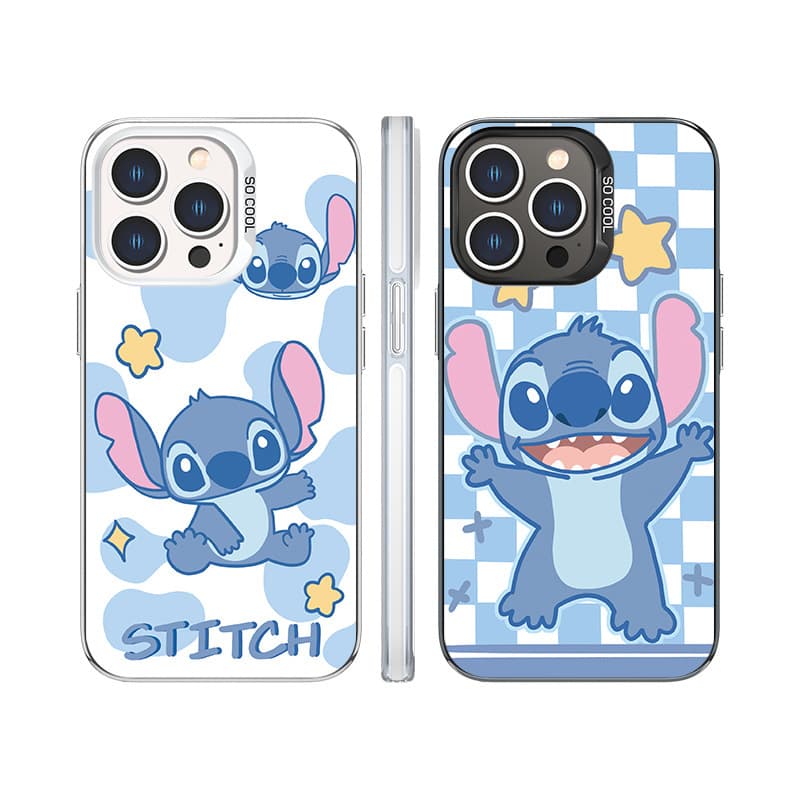 Cartoon Stitch Apple 17 Pro Phone Case iPhone 16 Premium Silver 15 Pro Anti-Drop Protective Hard Case 11