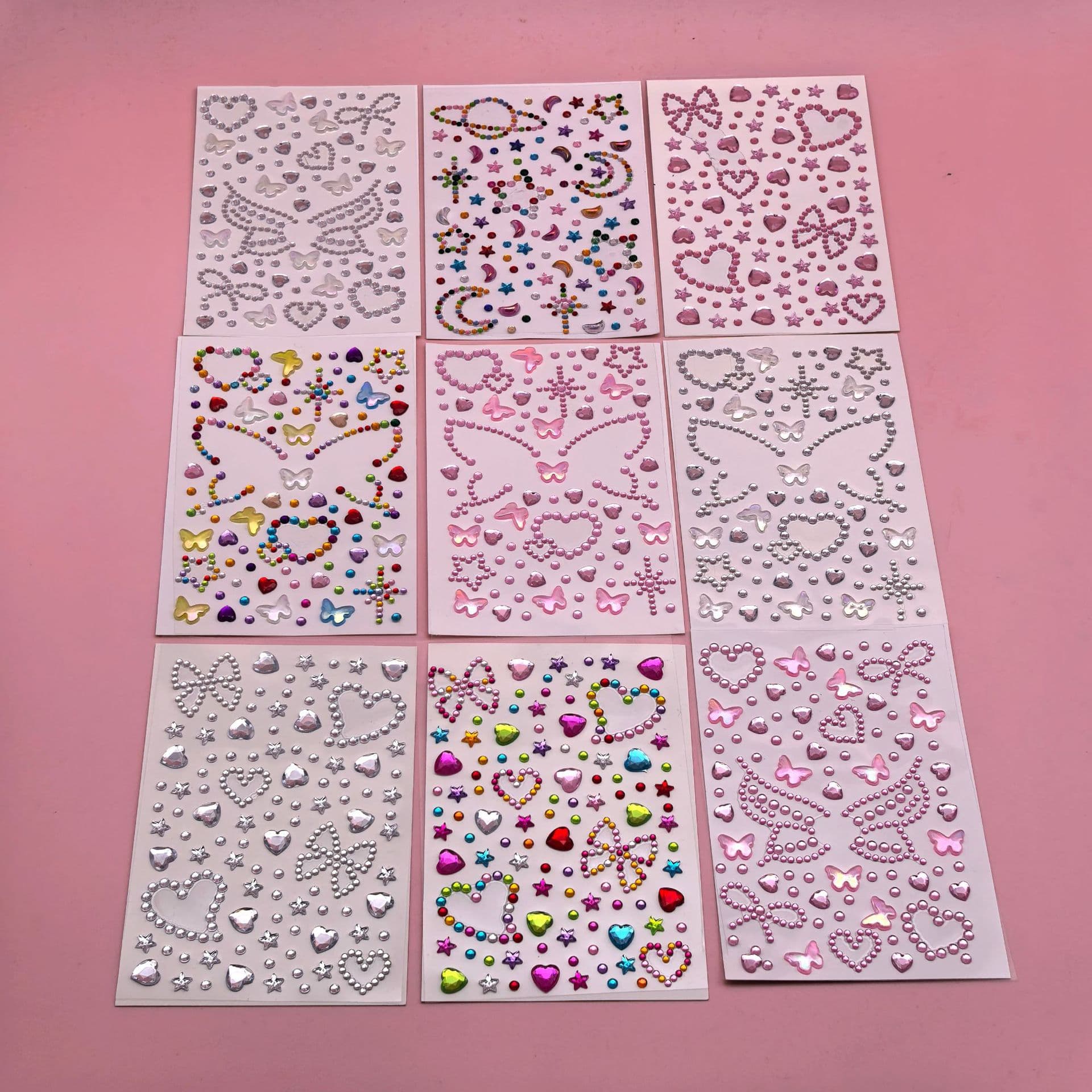 Eye Makeup Diamond Stickers Kids Face Makeup Stickers Face Jewelry Butterfly Pearl Rhinestone Stickers Stage Rhinestone Forehead Stickers