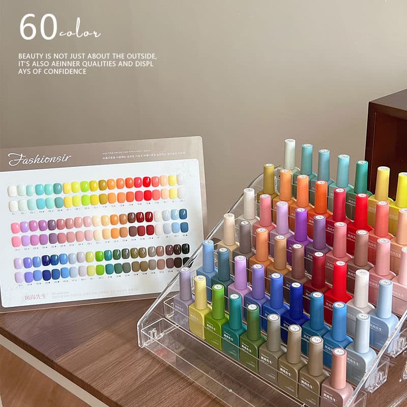 Mr. Fashion 60-Color Gel Polish One Bottle One Color 2026 New Solid Color Nail Art Beginner Set Tools