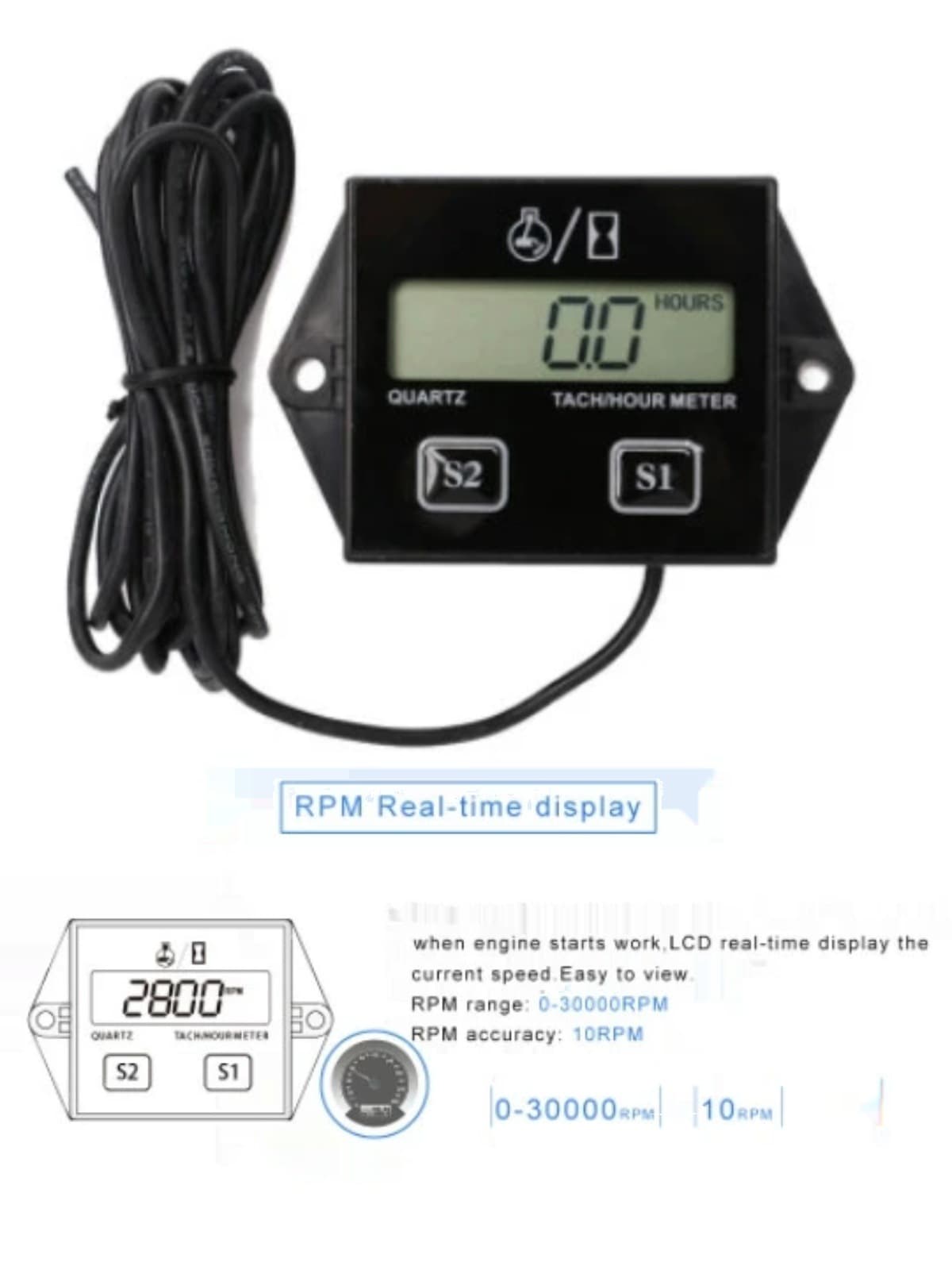 Off-road motorcycle go-kart ghost fire engine modification tachometer accessories, chainsaw electronic timer.