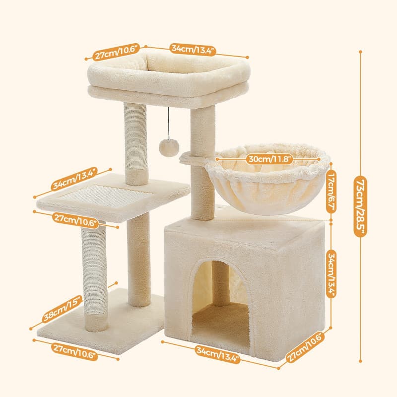 M 428 Durable Build Versatile Small Cat Tree for Indoor Use