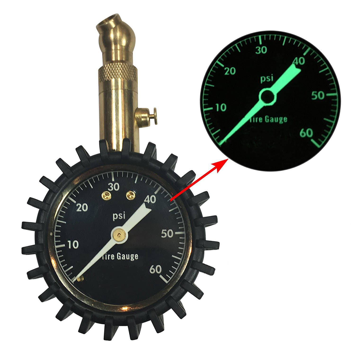 Amazon Hot-sale Tire Pressure Gauge High Precision Vehicle Pressure Gauge Glow-in-the-dark Tire Gauge