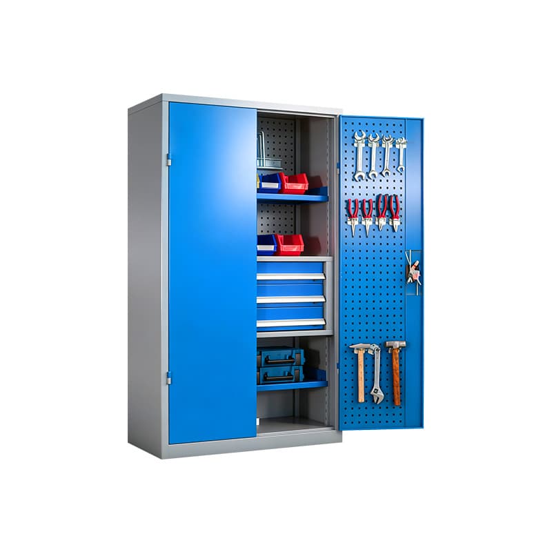 Heavy-Duty Double-Door Tool Cabinet, Thickened Steel Storage Cabinet for Auto Repair Workshop, Parts Organizer