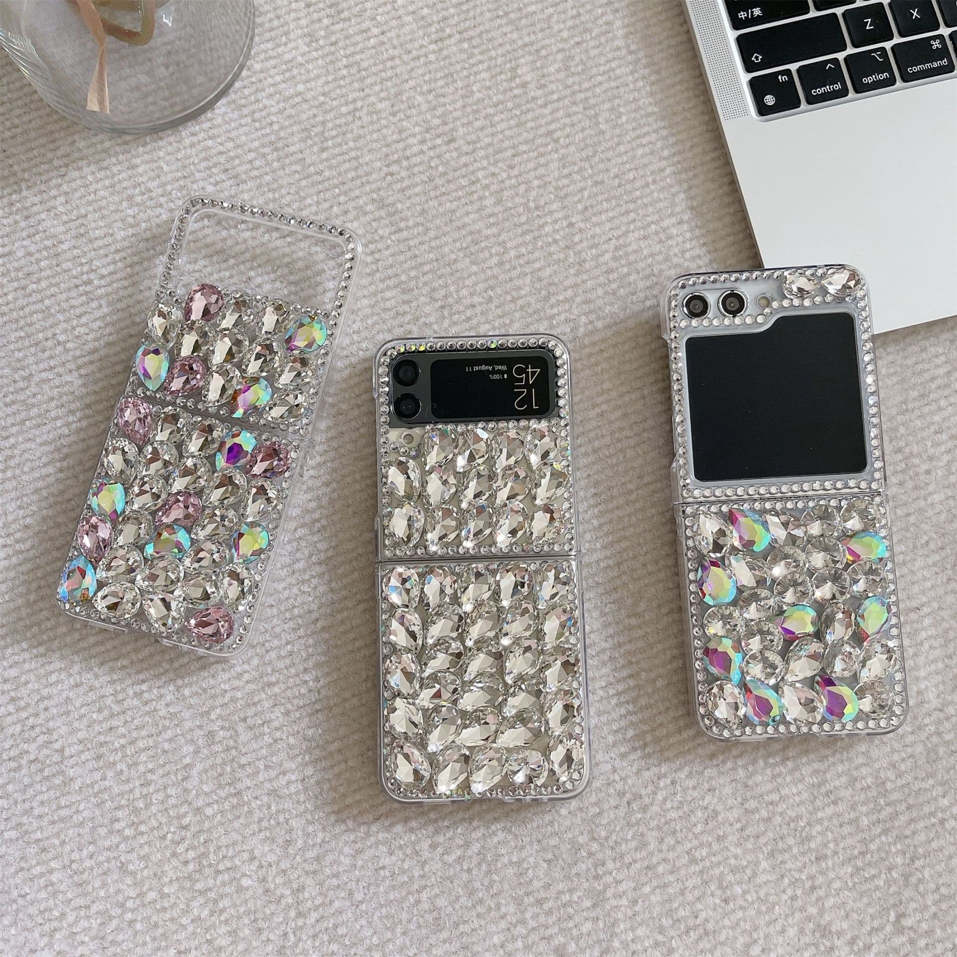 Colorful Rhinestone Case for Samsung Galaxy Z Flip6, zflip3/4/5 Foldable Screen Protective Cover