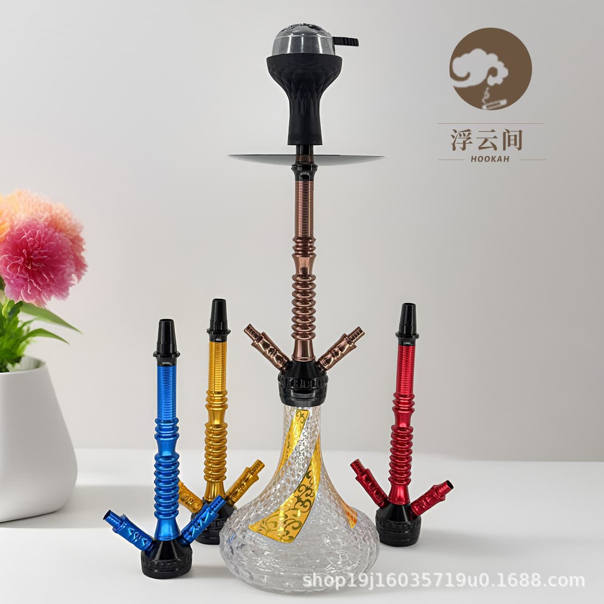 Factory direct sales, cross-border supply, high-end hookah, Arabian hookah, medium double-tube hookah, large smoke hookah
