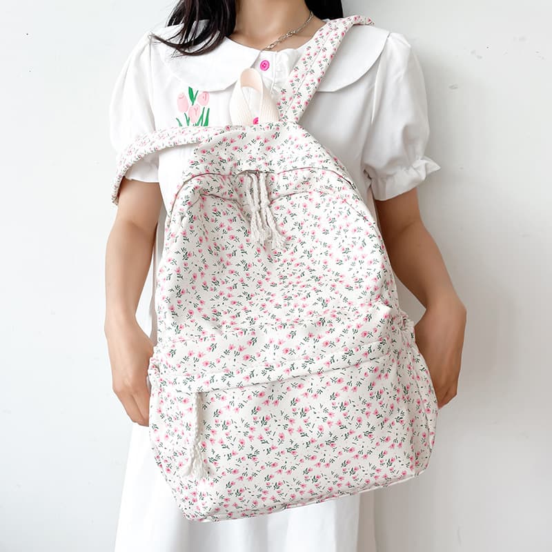 New Cute Flower Backpack for Girls Japanese Style Fresh Elementary School Floral Bookbag for Grades 3-6 School Bag