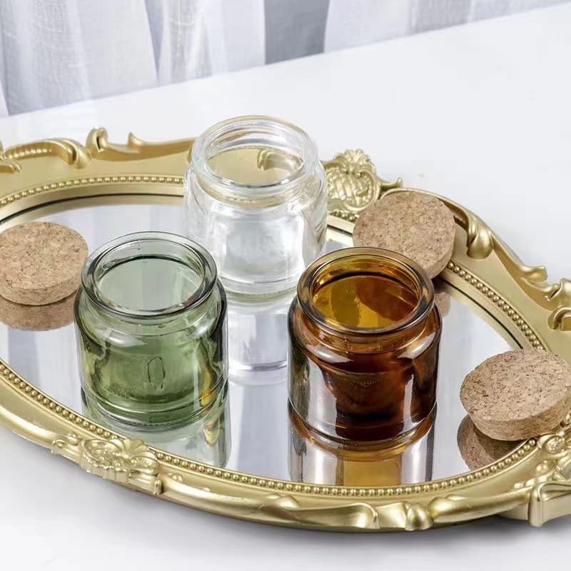 100ml cork jar, brown glass jar, homemade soy candle cup, glass aromatherapy cup, Amazon candle holder