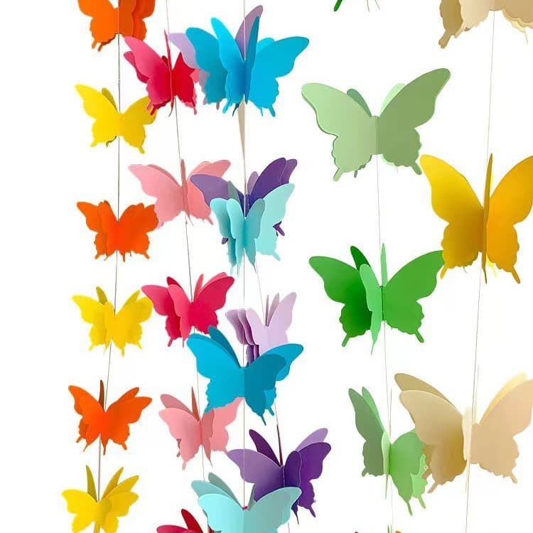 Wedding Decorations 3D Paper Pull Flowers Colorful Butterflies Star Shaped Flowers Birthday Parties Children's Room Arrangements