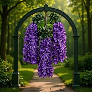 Artificial Wisteria Flowers, Faux Wisteria Bean Flowers, Plastic Silk Flowers, Internet-Famous Ceiling Corridor Wedding Decoration