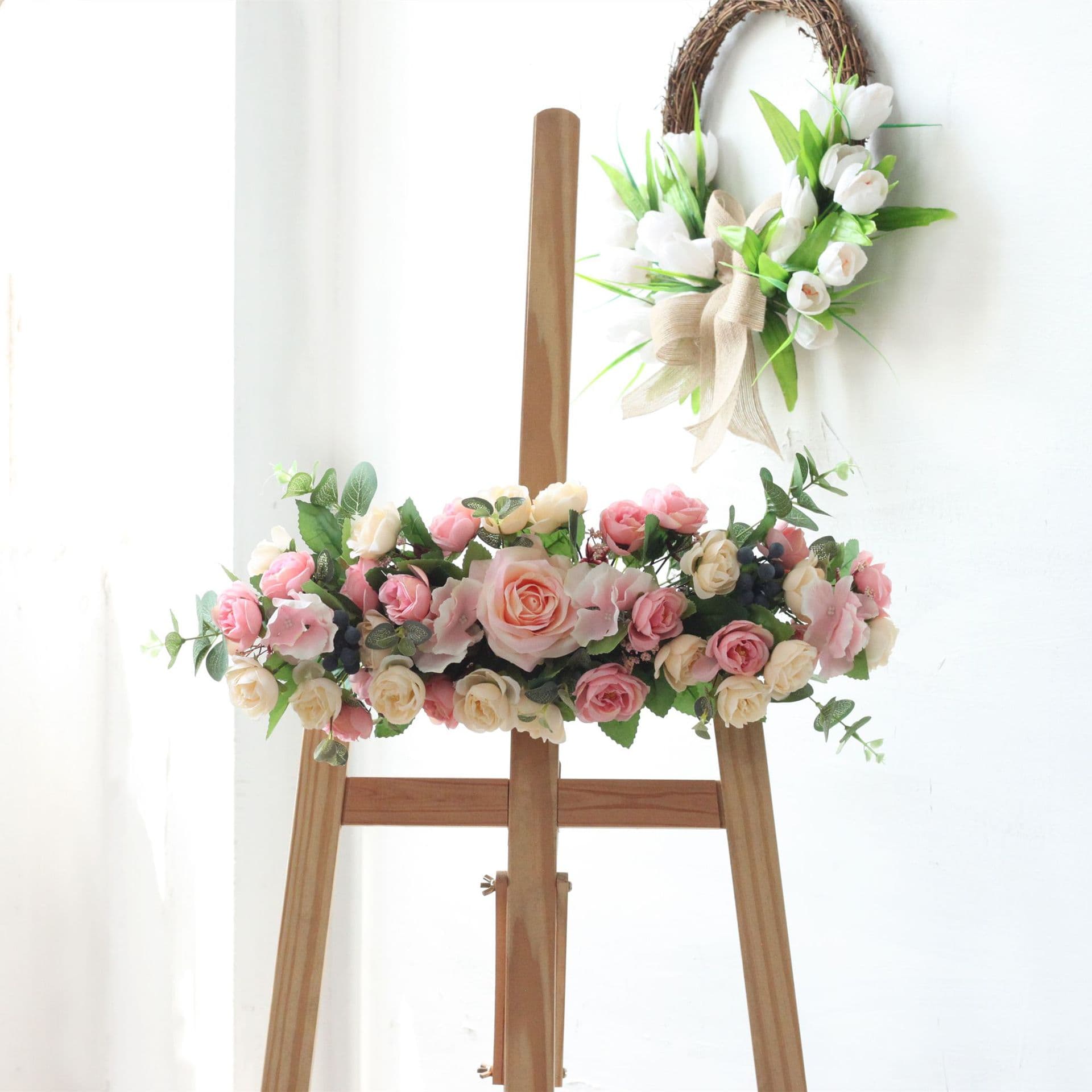 Artificial flower rose garland wedding arch wall decoration chair back flower table Citi Amazon factory direct sales