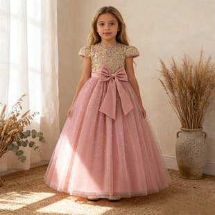 2026 New Embroidered Long Dress Girls Princess Dress Mesh Tutu Formal Dress Children's Party Dress
