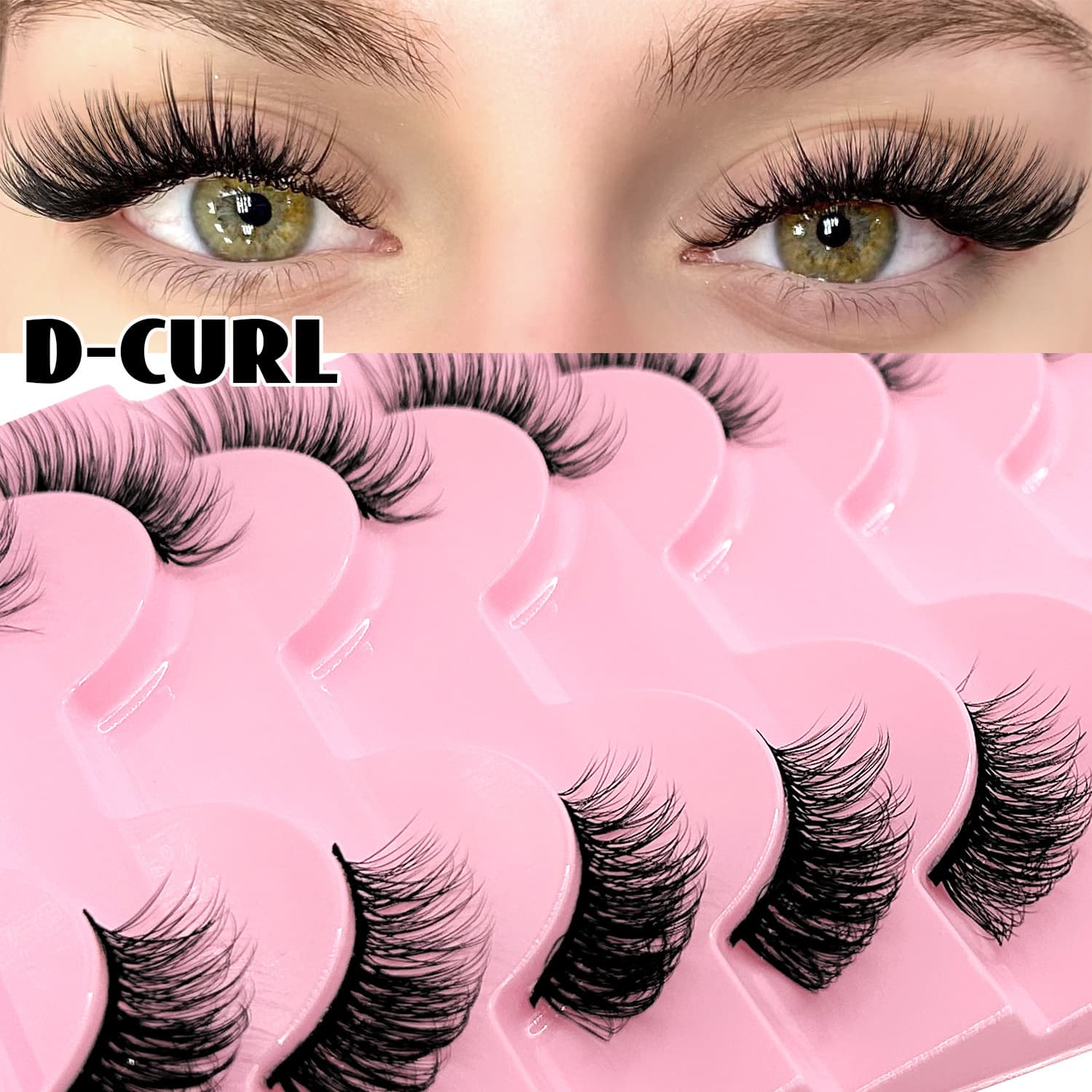 Cross-border One-Piece 10-Pair False Lashes Cat-Eye Winged Style, European and American Hot Girl Look, Double Eyelid False Lashes