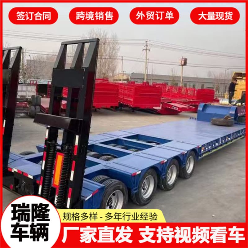 Foreign trade export car carrier flatbed semi-trailer heavy transport vehicle Saudi Arabia 3-axle single tire air suspension flatbed trailer