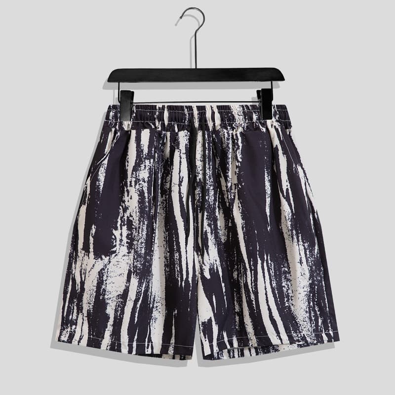 Men's Summer Beach Shorts Casual Loose Floral Shorts Quick-Dry Ice Silk 5-Inch Athletic Shorts