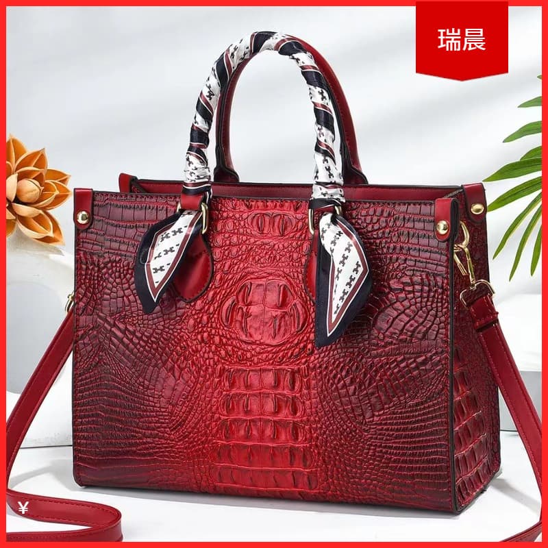 Crocodile pattern bag for women 2023 new European and American handbag tote bag single shoulder crossbody women's bag handbag large bag