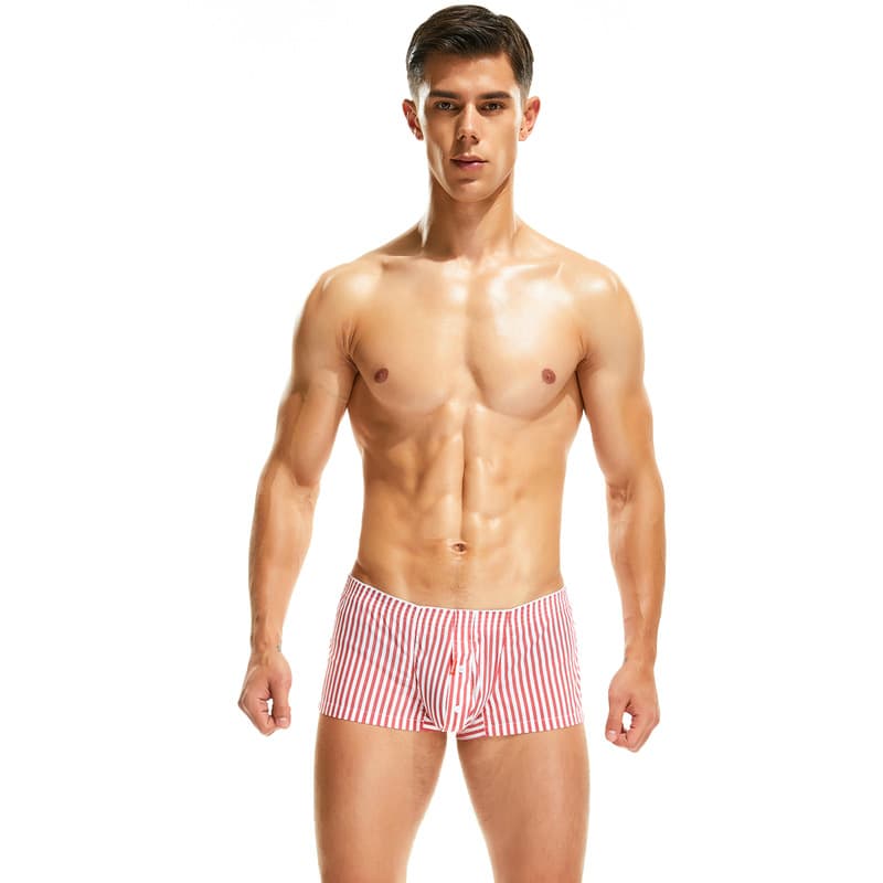 Quanzhou Xibin New Men's Arrow Pants Woven Cotton Vertical Striped Boxer Shorts Cross-Border Wholesale Men's Shorts 10502
