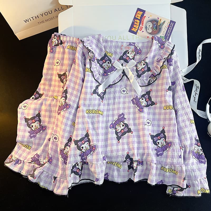Baby Homewear Air Conditioning Clothes Girls Cloud Cotton Thin Summer Long Sleeve Kids Pajamas Set Little Girl Clothing