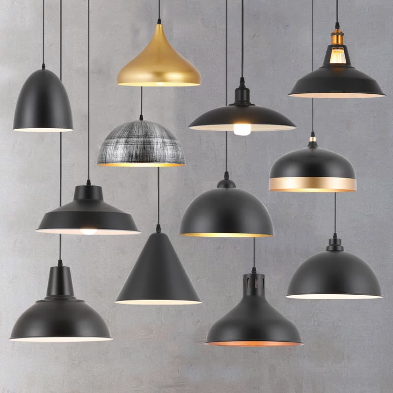 In-stock restaurant pendant lights, retro industrial style lighting fixtures, simple office and catering shop commercial lampshades wholesale.