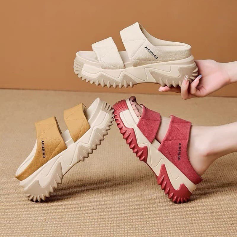 Women's Fashion Comfortable Platform Knot Soft Sole Flip Flop Sandals for Summer, Student Shoes, Cross-Border Trade
