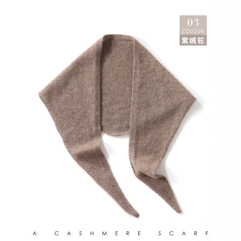 Women's Pure Cashmere Triangle Scarf for Autumn/Winter, Skin-Friendly Warm Knitted Neck Warmer, Versatile False Collar