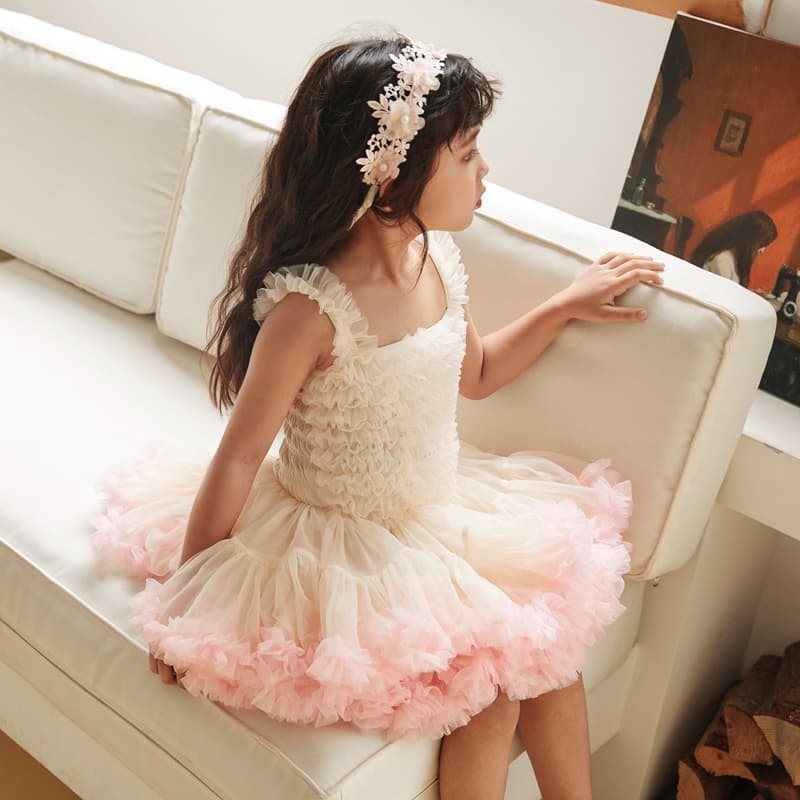 European and American Children's Princess Dress with Straps, Tutu Dress for Girls, Birthday Gift, Puffy Children's Dress