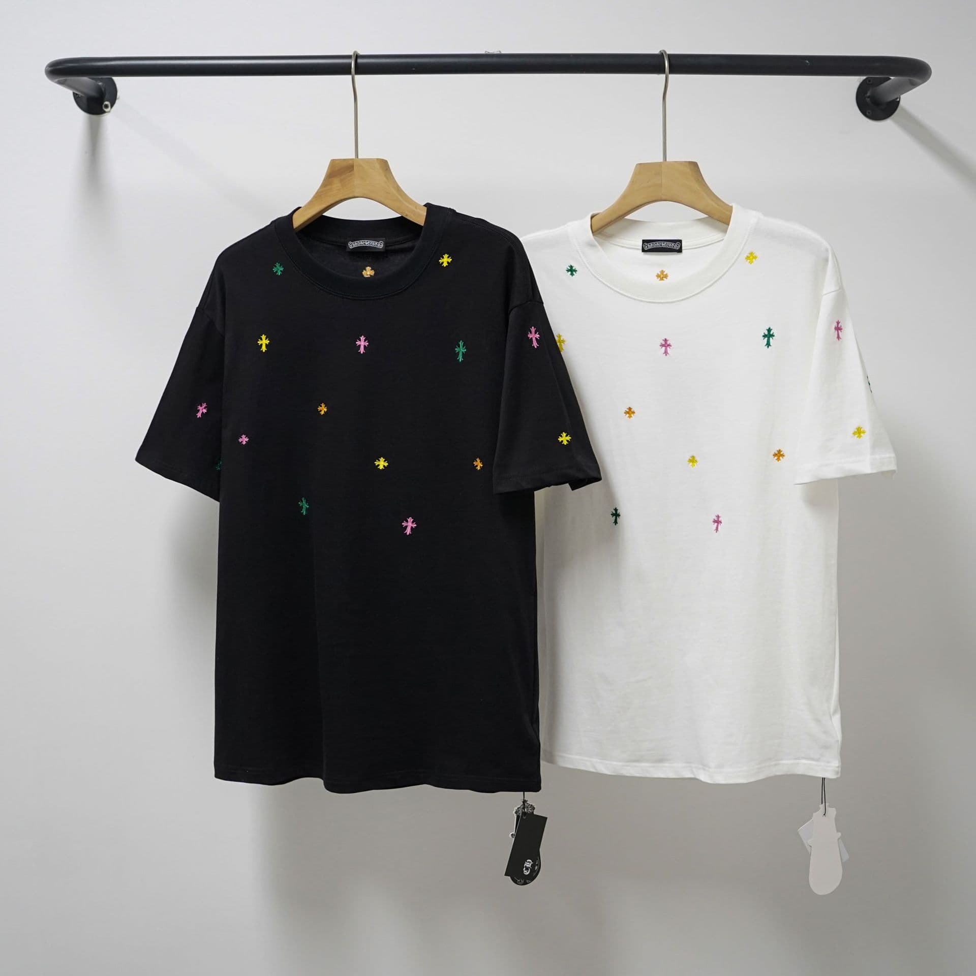 Cross-border Foreign Trade Wholesale Spring Summer New SS Cropped High Quality Printed Trendy High Street Cross T-Shirt