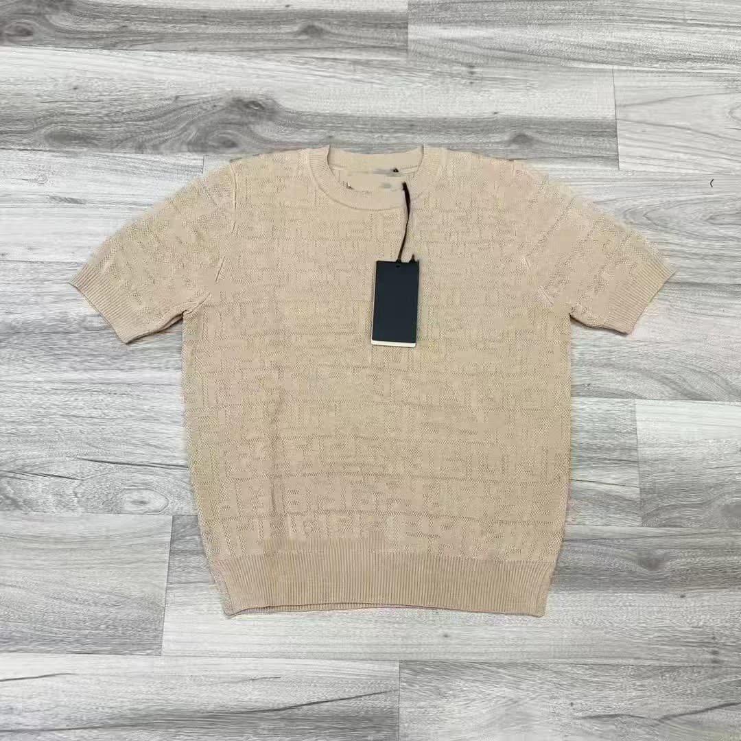 Chic Hollow Knit Short-Sleeve Top for Women 2025 Spring/Summer New Thin Pullover Design Lazy Casual Blouse