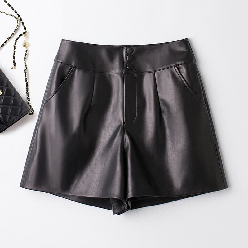 2025 Autumn and Winter New Haining Genuine Leather Pants Women's High-Waisted Straight Pants Loose Slim Cigarette Pants Casual Pants Thick