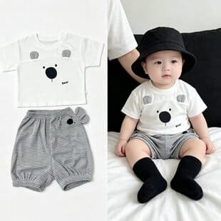 2026 Kids Boys Summer Korean Style Striped Short Sleeve T-Shirt and Shorts Set Fashionable Two-Piece Children's Wear