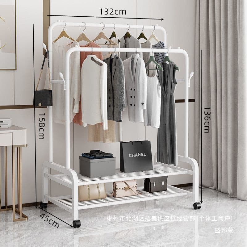 Factory direct selling bold clothes hanger floor-standing clothes drying rack household indoor folding vertical clothes rack simple