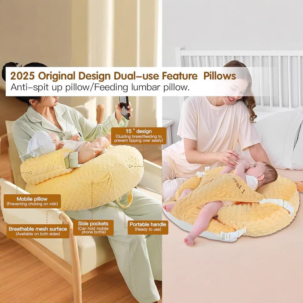Bean Fleece Nursing Pillow Breastfeeding Pillow Nursing Pillow Breastfeeding Essential Anti-Spit-Up Pillow Breastfeeding Lumbar Support Pillow