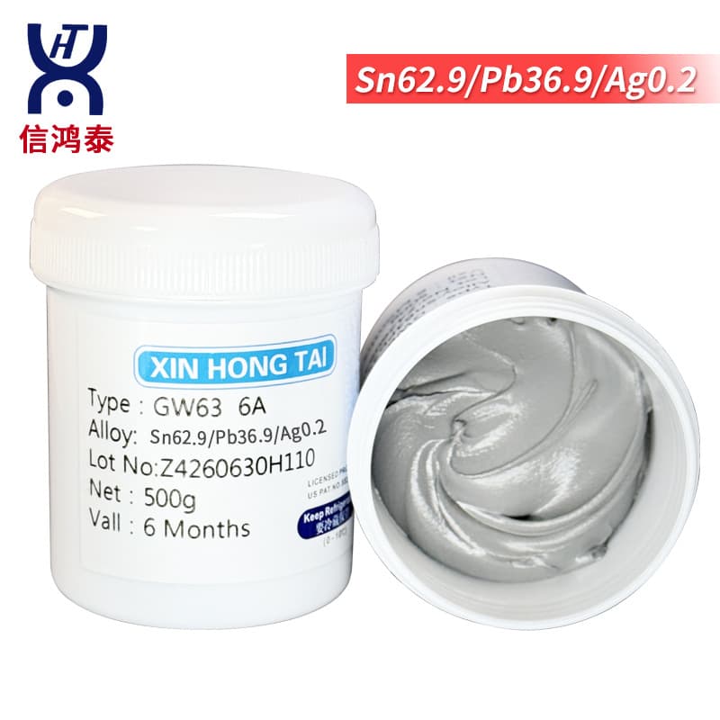 Xinhongtai Sn62.9Pb36.9Ag0.2 Solder Paste, 0.2 Silver Leaded Solder Paste, Repair Solder Paste