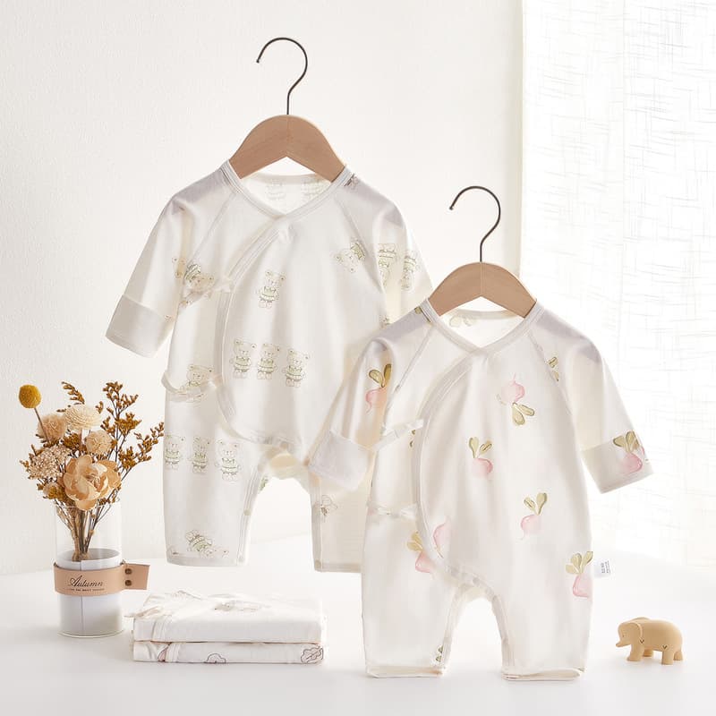 Baby Onesie Summer Seamless Newborn Monk Style Bodysuit Long Sleeve Sleepwear Infant Clothing