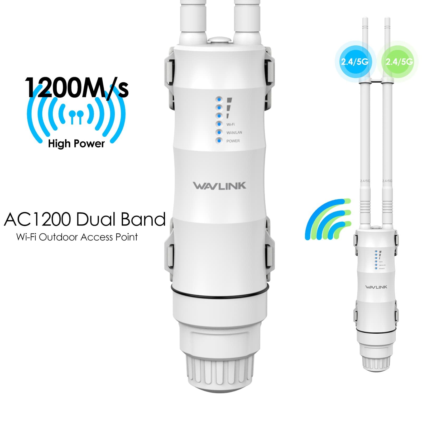 Wavlink AC1200 Outdoor WiFi AP Dual-Band High Power Wireless Outdoor Router