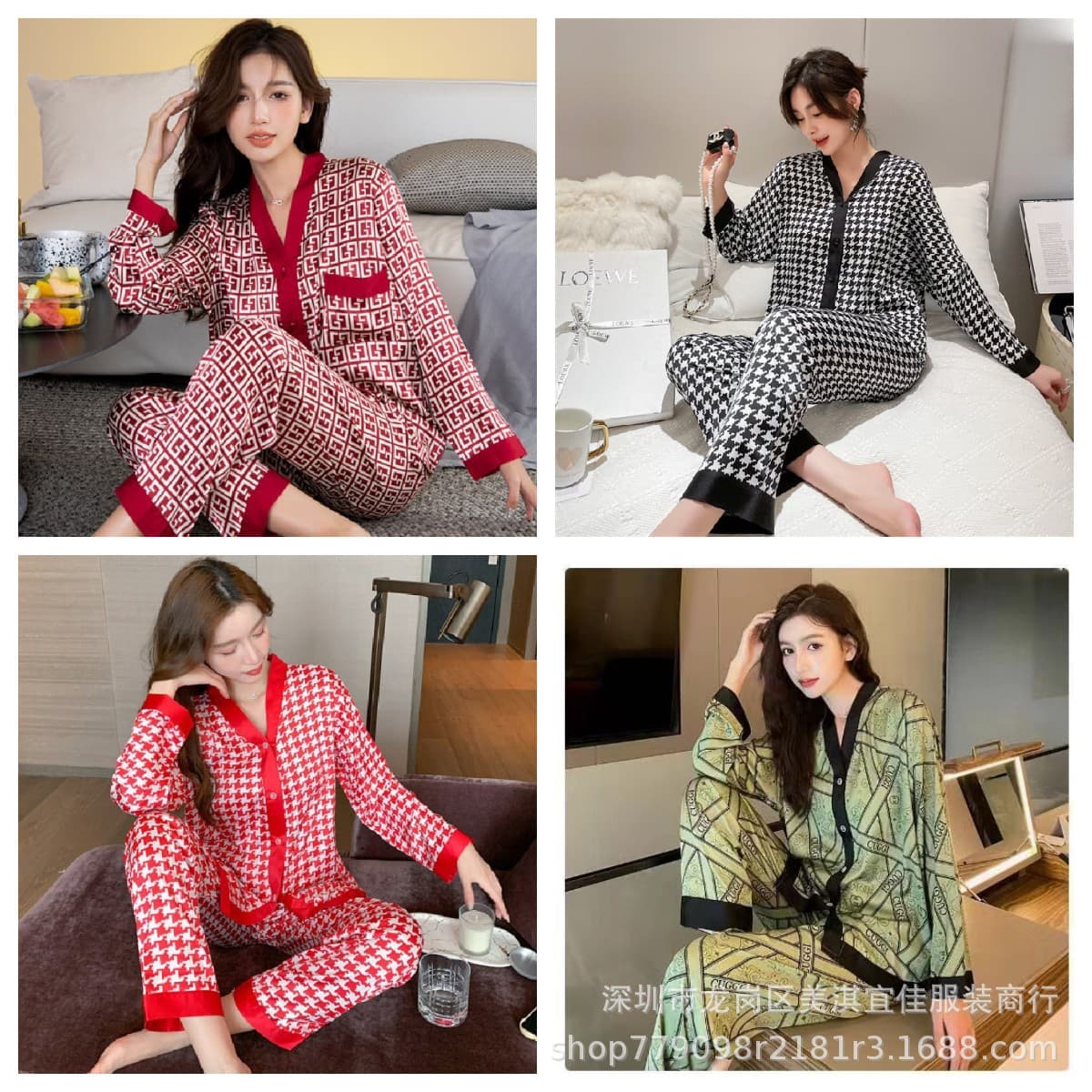 Wholesale Sleepwear for Women Pajamas Cross-Border 3XL Plus Size Spring and Autumn Sleepwear