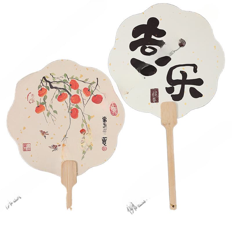 Ancient Style Round Fan, Summer Dance Fan, Classical Hanfu Accessories, Gift Tassel Bamboo Handle Hand Fan