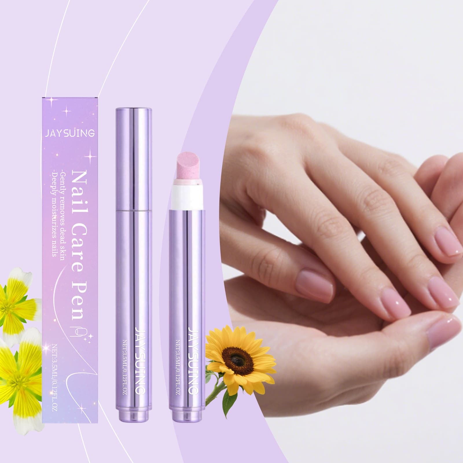 JAYSUING Nail Essence Care Pen Nourishes Nail Cuticle, Shiny Nail Surface, Soft Nail Cleaning Care Pen