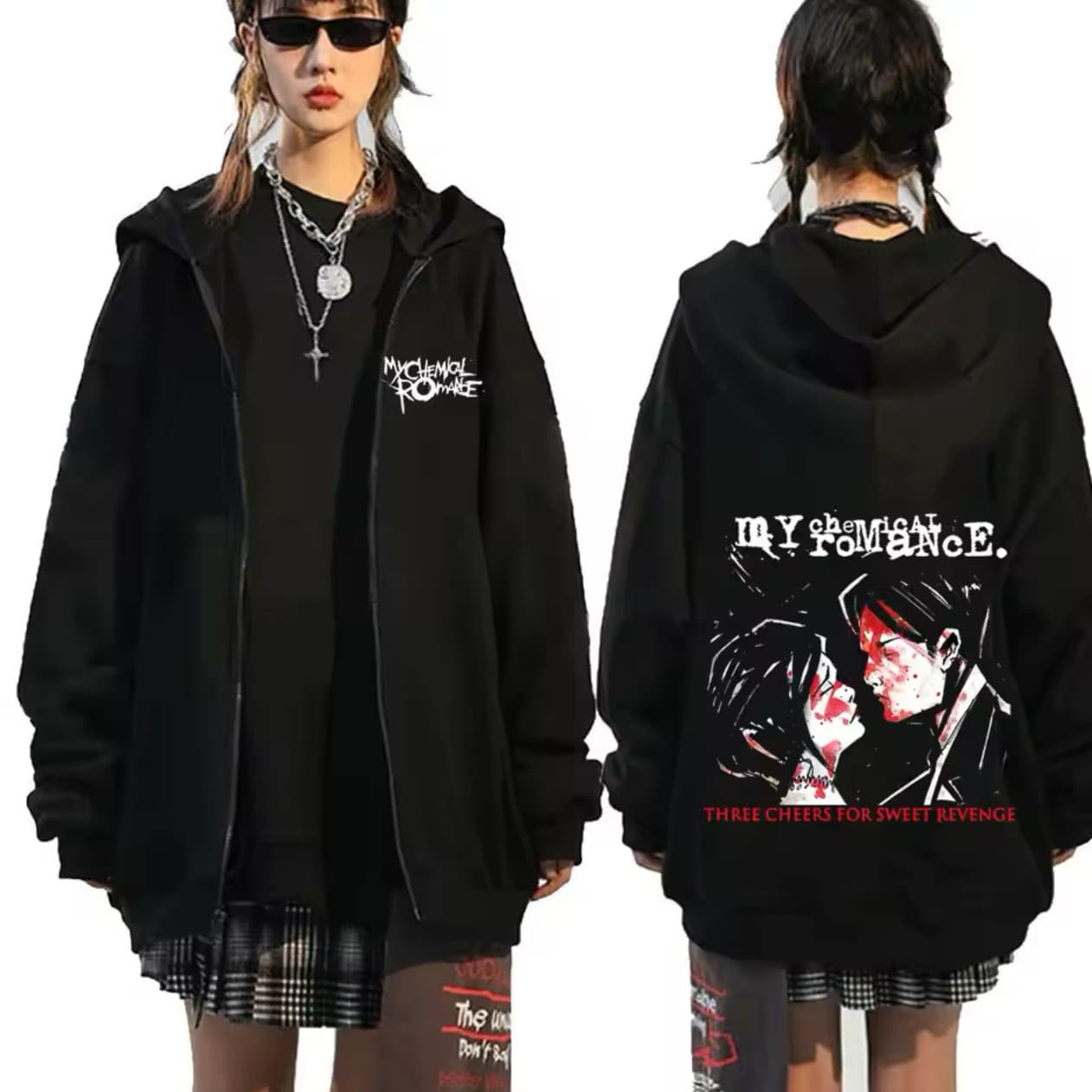 2025 Cross-Border Export Aliexpress Amazon New Hip-Hop Zipper Hoodie Loose Casual Sweatshirt Jacket Trendy