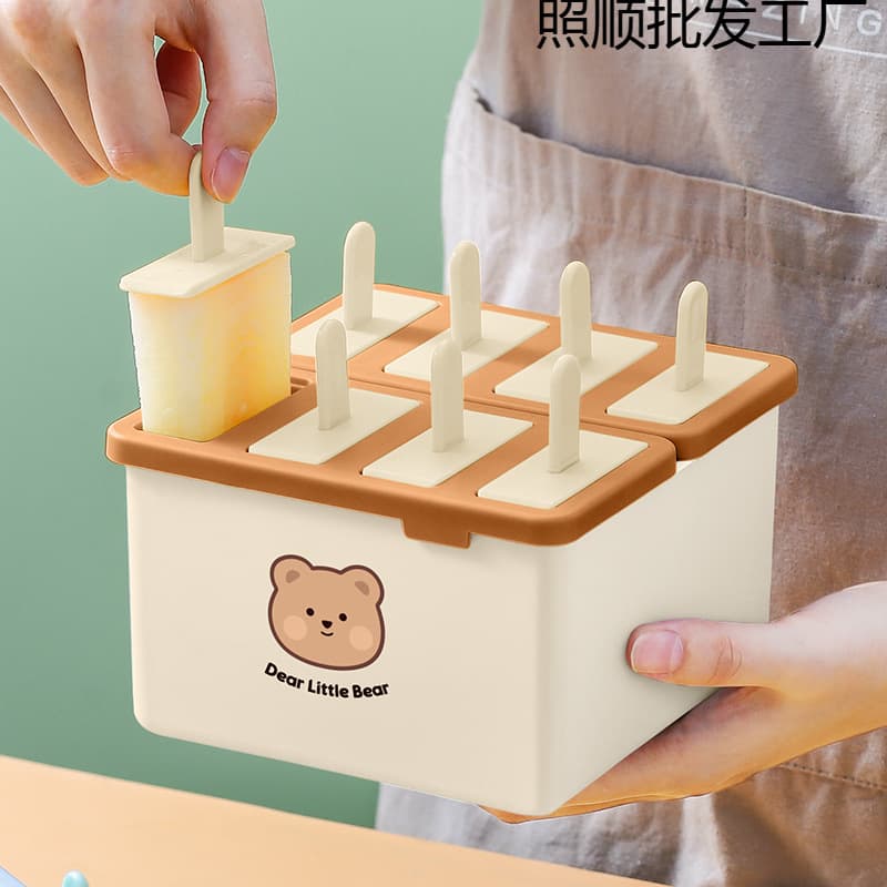 Ice Pop Mold Set for Home Use with Lids, Complete Set for Kids, Food-Grade Silicone, Ice Cream Maker Tool