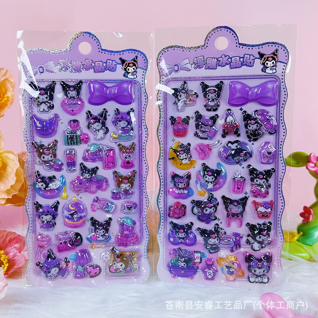 3D embossed stickers, cute crystal epoxy DIY mobile phone decoration stickers.