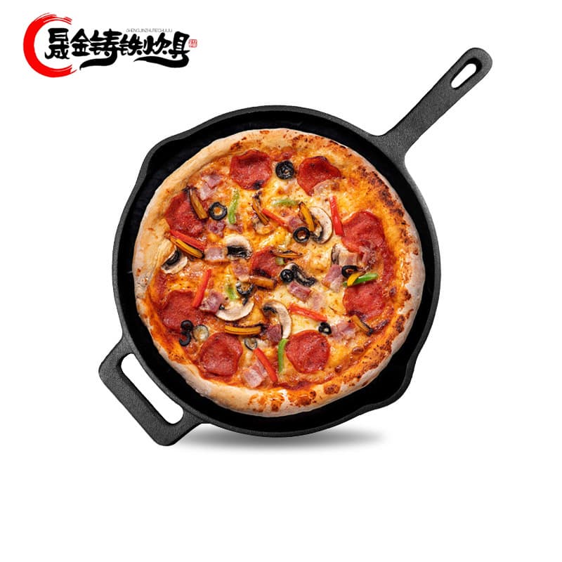Manufacturer wholesale cast iron frying pan uncoated non-stick frying pan pancake pan pizza pan round frying pan