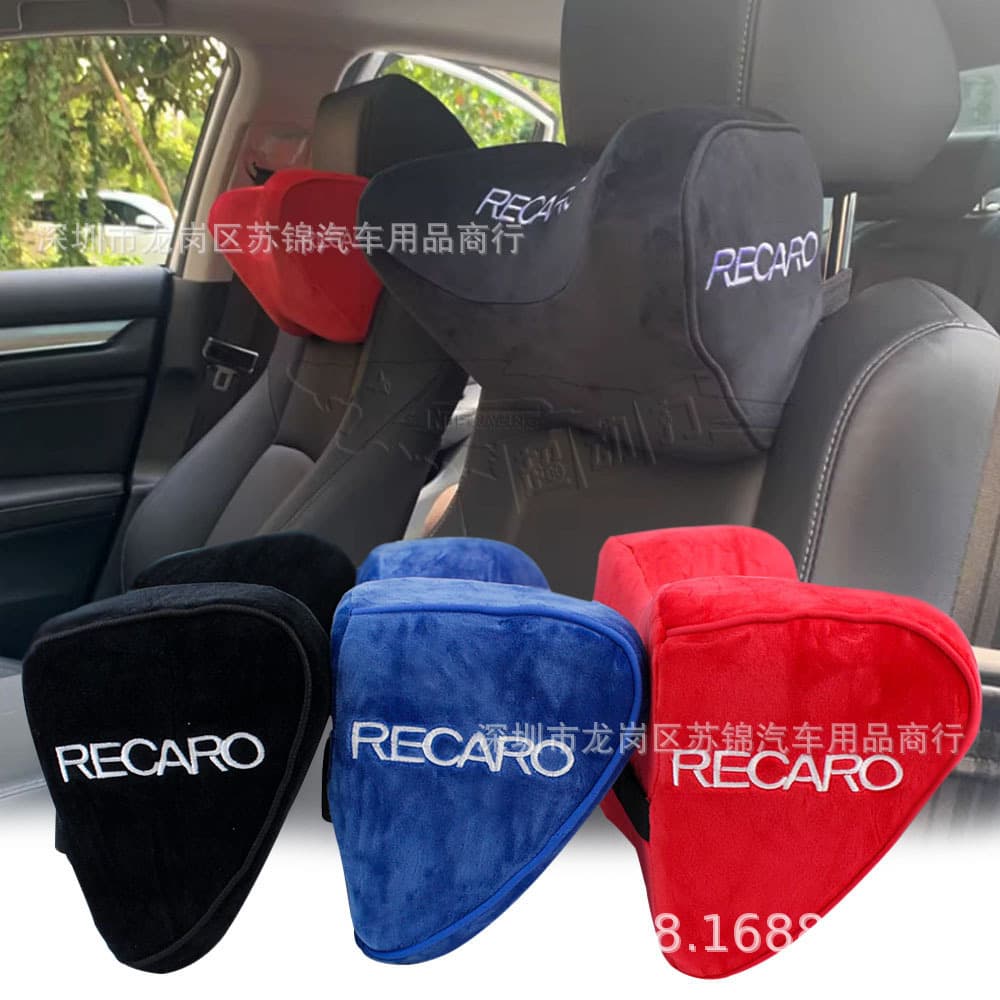 RECARO Car Headrest BRIDE Modified Universal Car Neck Pillow Headrest Velvet Seat Head and Neck Pillow Fabric