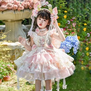Girls' Summer Dress 2025 New Fashionable Lolita Princess Dress Baby Girl Birthday Party Gown
