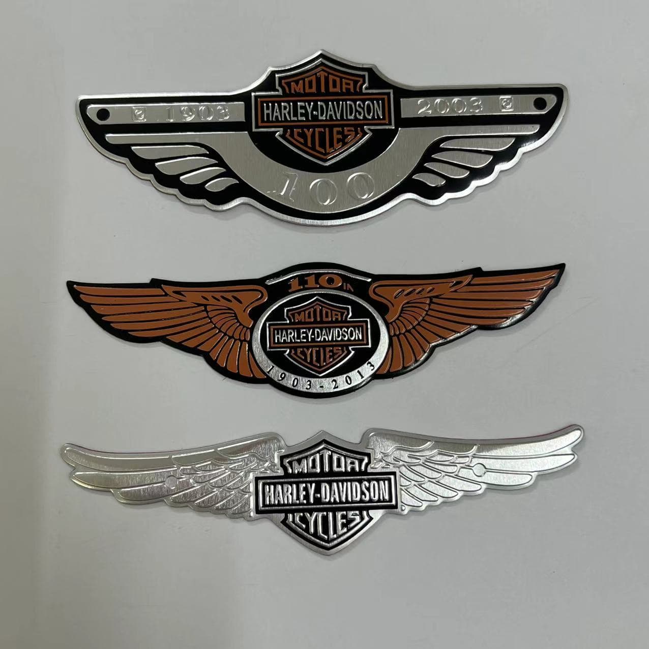 Motorcycle Metal Label 100 110th Anniversary Commemorative Model Emblem Sticker BAC Wing Aluminum Sticker Car Scratch Coverage