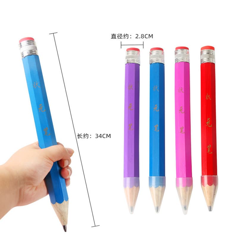 Creative Champion Pen Pencil Colored Paint Wooden Giant Large Pencil Craft Pen Wholesale