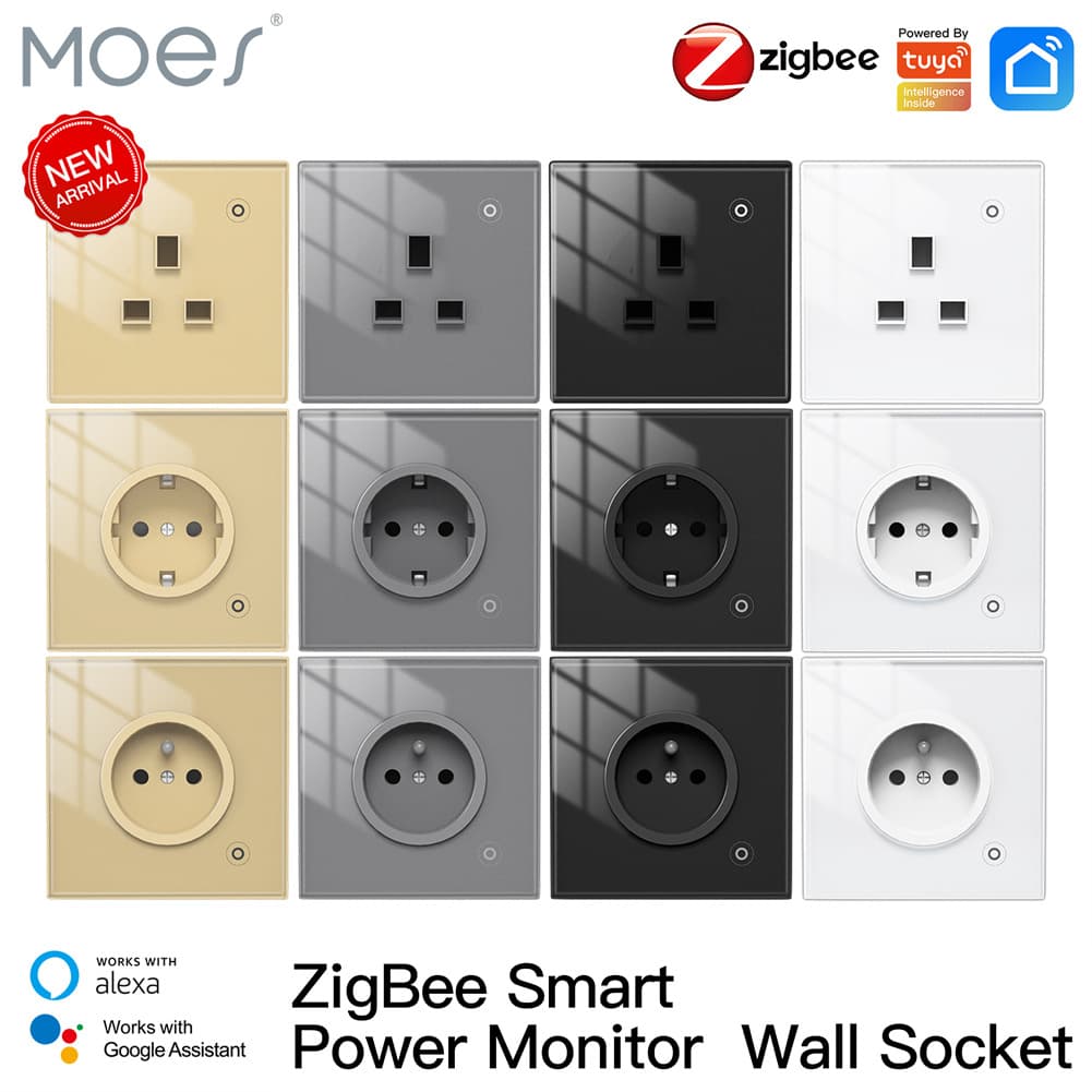 Smart Wall Socket ZigBee Tuya Home Europe Standard App Voice Timed 16A Power Monitoring Intelligent Socket Alexa Google Home