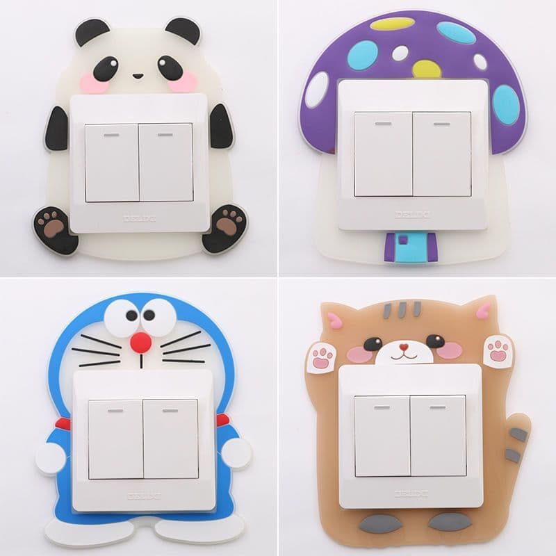 Creative Switch Border Cover Protective Glow-in-the-Dark Wall Sticker Living Room Bedroom Household Outlet Panel Decoration Simple