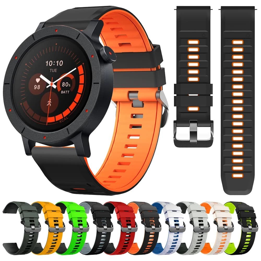 Horizontal Striped Two-Color Watch Strap Suitable for Garmin Venu4 Cmf Watch 3Pro Xiaomi Watch S4 Wristband