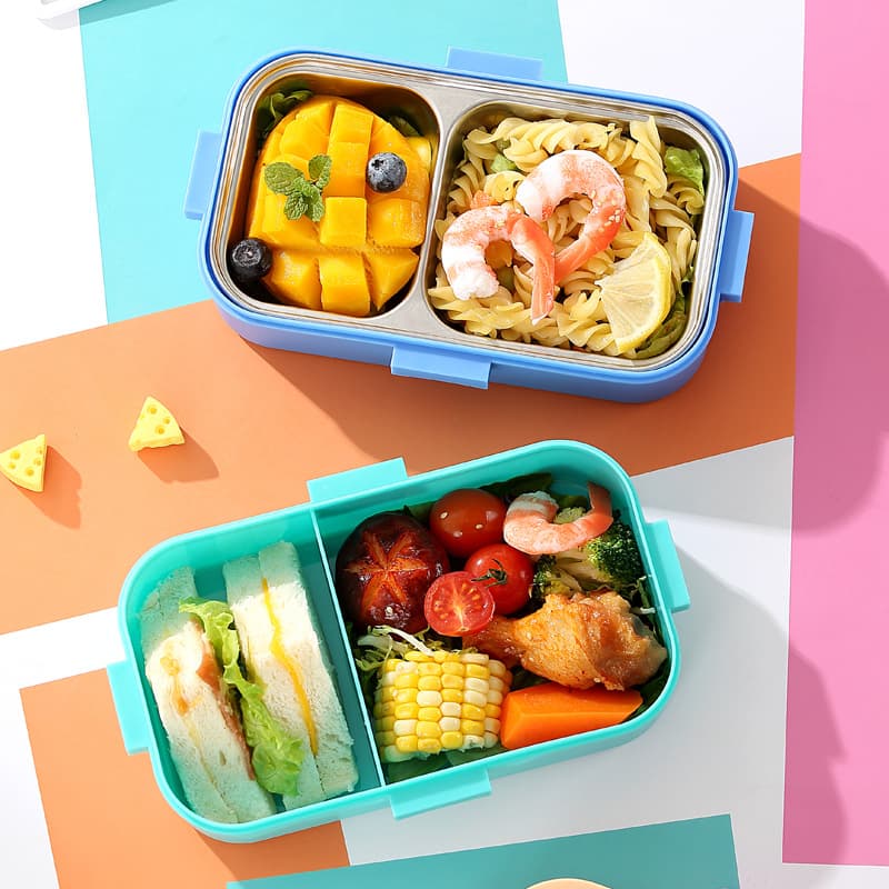 Cartoon Stainless Steel Single-Compartment Lunch Box for Kids Students Picnic Fruit Bento Box Microwave-Safe